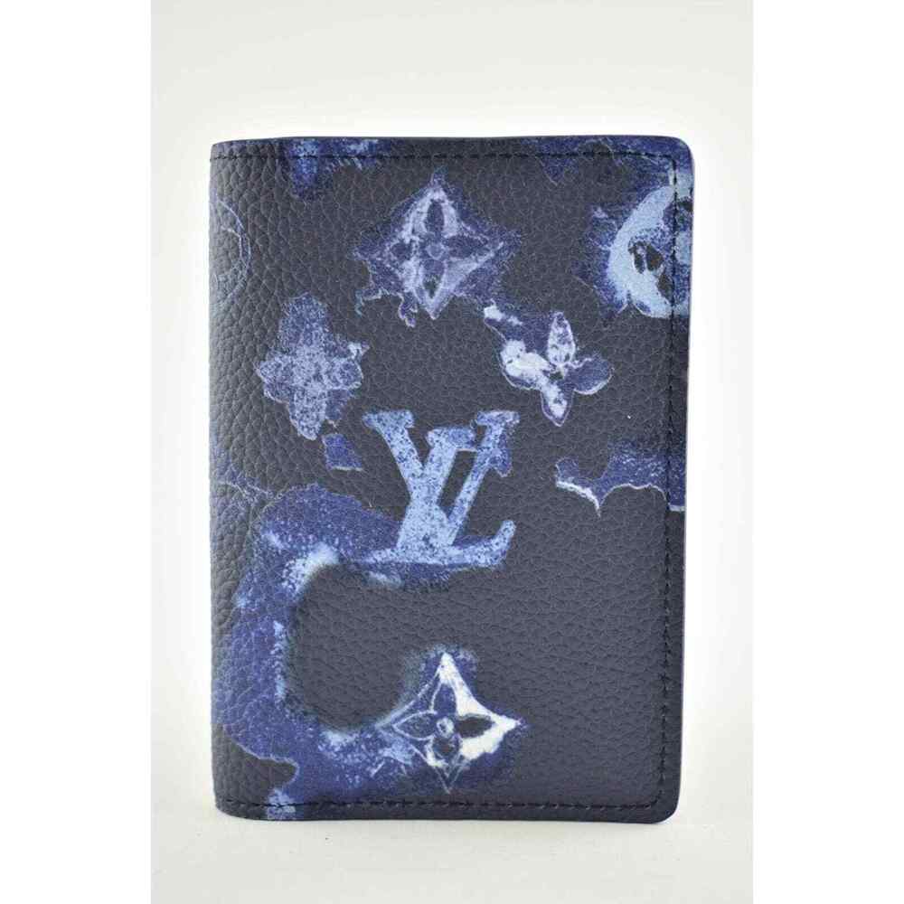 Louis Vuitton Watercolor Ink Blue Monogram Logo Pochette Pocket Organizer Wallet - Picture 3 of 10